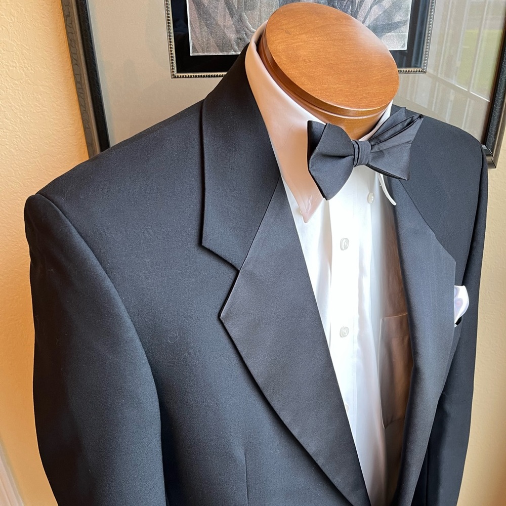 Albert Nipon All Wool 2 Piece Black Tuxedo Size 4… - image 7